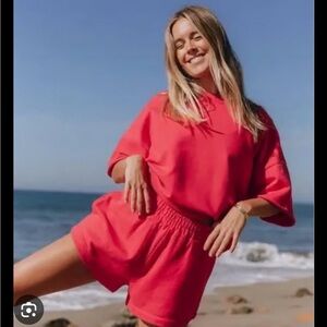 Daily Drills Red Sweatshirt & Shorts Set